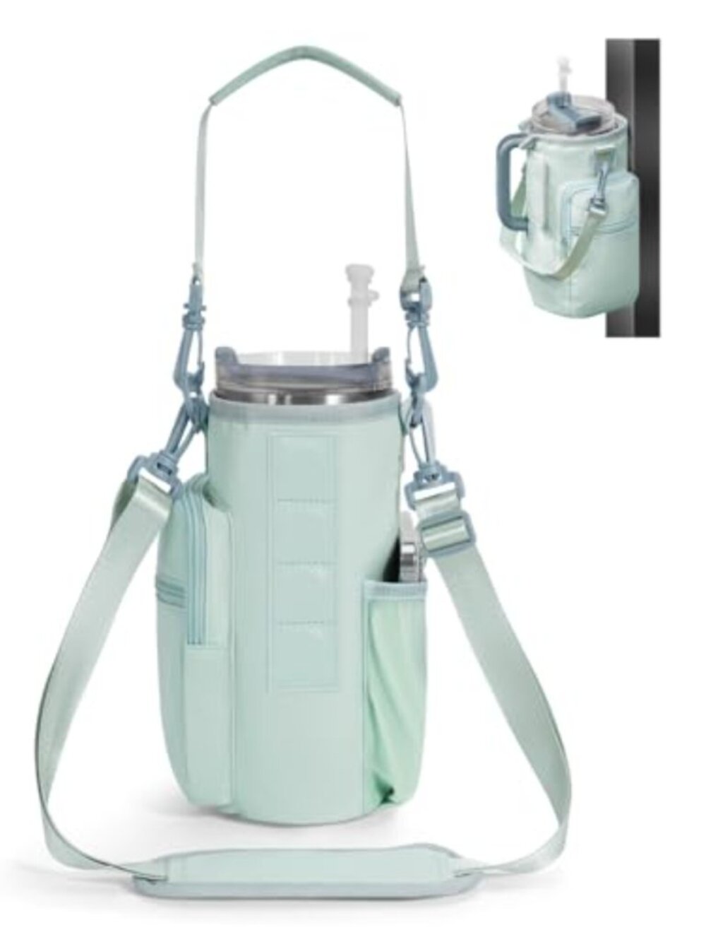 Magnetic Gym Bag Crossbody Water Bottle Holder Fits 40oz Tumbler Insulated